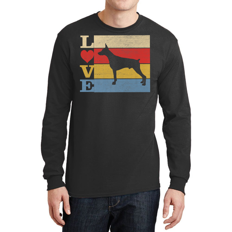 Dogs 365 Retro Love Doberman Pinscher Dog Vintage Gift Premium T Shirt Long Sleeve Shirts | Artistshot