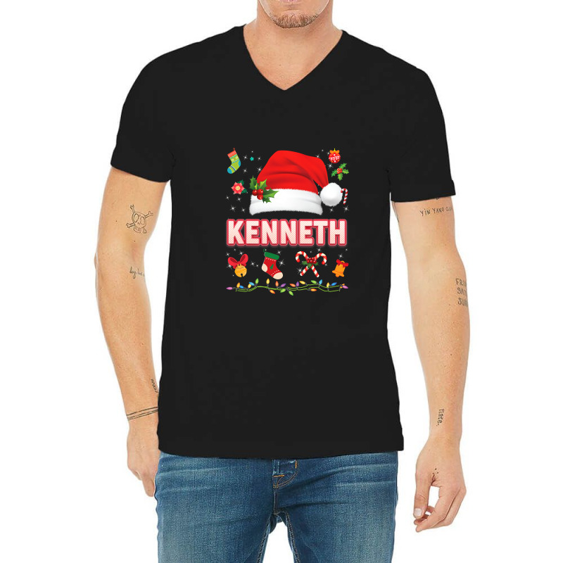 Thanksgiving Kenneth Santa Claus Hat Family Merry Christmas Xmas Costu V-neck Tee | Artistshot