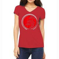 Red Moon Buddhist Gardening Japanese Culture Bonsai Tree T Shirt Women's V-neck T-shirt | Artistshot