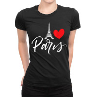 Eiffel Tower A Heart From Paris With Love To France T Shirt Ladies Fitted T-shirt | Artistshot