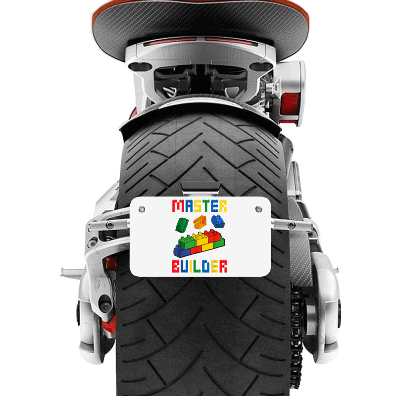 Brick Builder Funny Blocks Building Master Builder Toys Kids Motorcycle License Plate | Artistshot