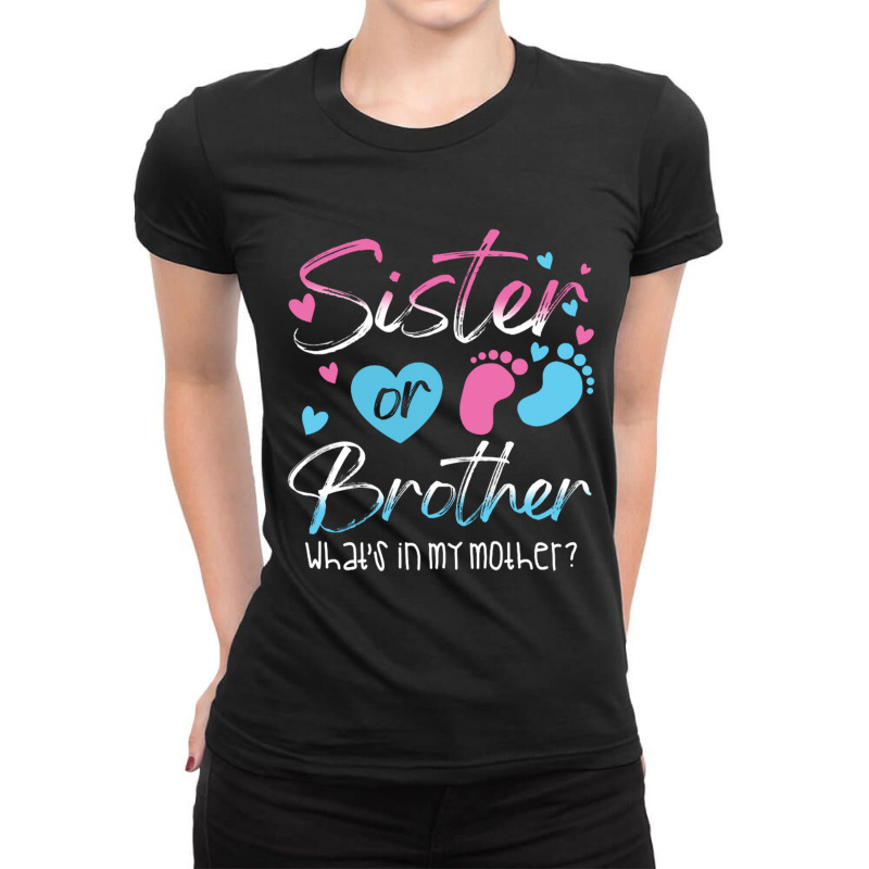 Sister Or Brother What's In My Mother For Dark Ladies Fitted T-Shirt by nbobatiga | Artistshot