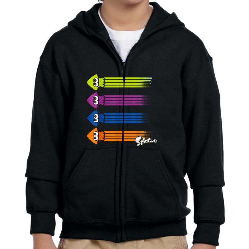 Splatoon Inkling Teams Squid Color Streaks Youth Zipper Hoodie | Artistshot