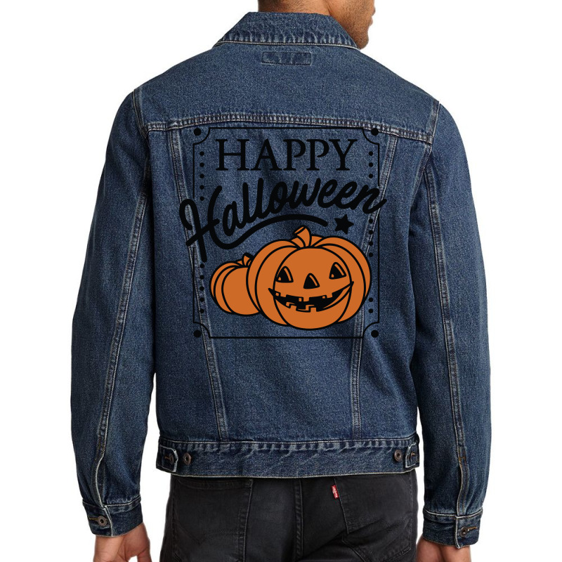 Happy Halloween Pumpkins Men Denim Jacket by Nitastudioz | Artistshot