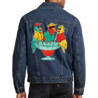 Funny Parrots Drinking Birds Hawaii Tropical Bird Lover Gift T Shirt Men Denim Jacket | Artistshot