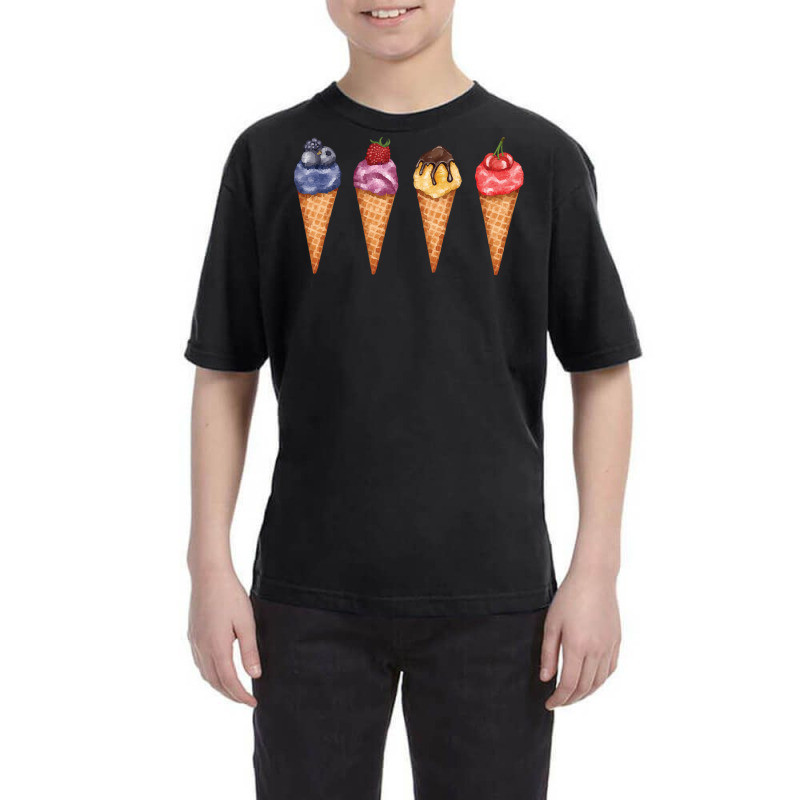 Assorted Ice Cream Cones T  Shirt Assorted Ice Cream Cones Set   Blueb Youth Tee by larkhorse | Artistshot