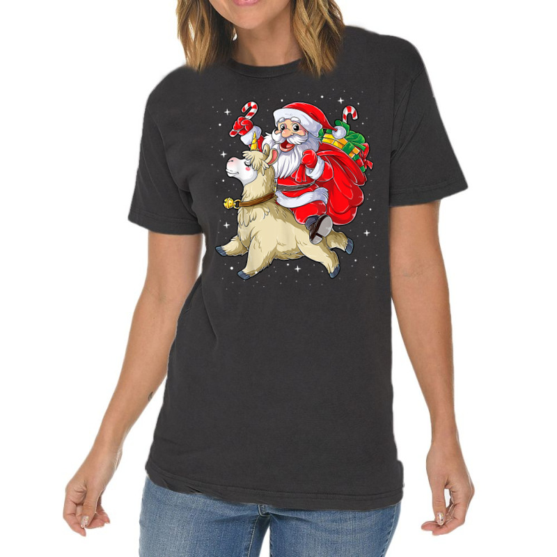 Unicorn Pony Fa La La Llama Christmas Santa Llamacorn Unicorn Girls 7 Vintage T-shirt | Artistshot