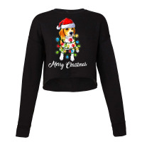 Beagle Funny Beagle Dog Tree Christmas Lights Xmas Pajama Matching 518 Cropped Sweater | Artistshot