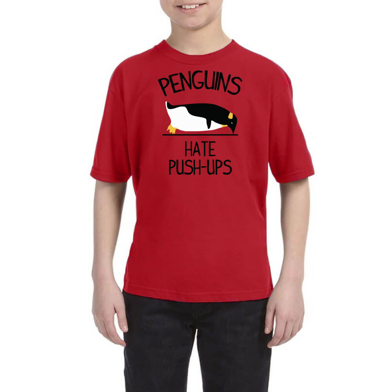 Penguin Hates Push Ups Youth Tee by heart eye | Artistshot