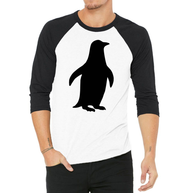 Penguin Silhouette Funny Cute Animal 3/4 Sleeve Shirt by heart eye | Artistshot