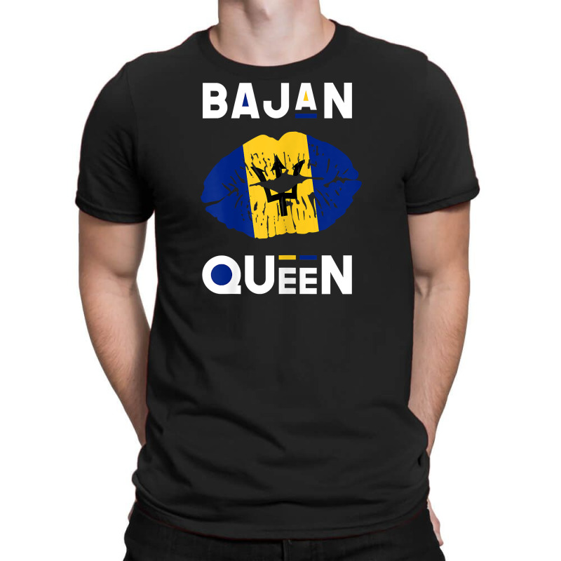 Womens Bajan Queen Shirt Barbados Flag Lips Barbadian Pride T Shirt T-shirt | Artistshot