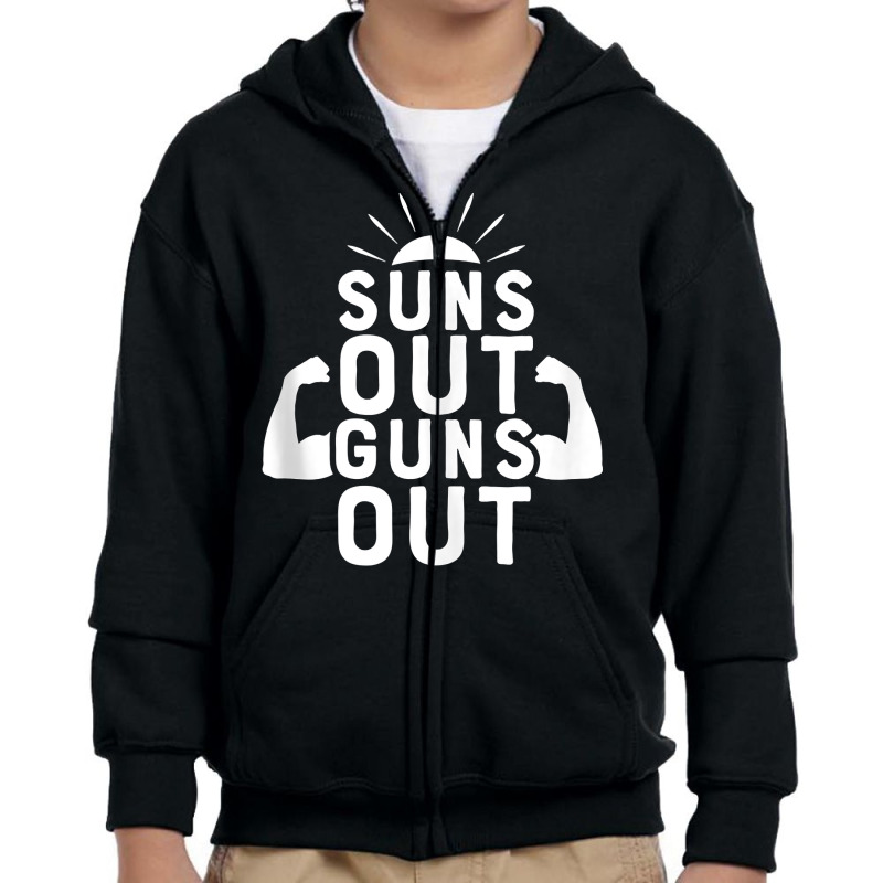 Suns Out Guns Out Funny Beach Summer Vacation For Men Women Tank Top Youth Zipper Hoodie by kadrienstang | Artistshot