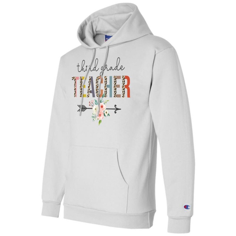 Third Grade Teacher Leopard Teacher's Day Back To School T Shirt Champion Hoodie | Artistshot