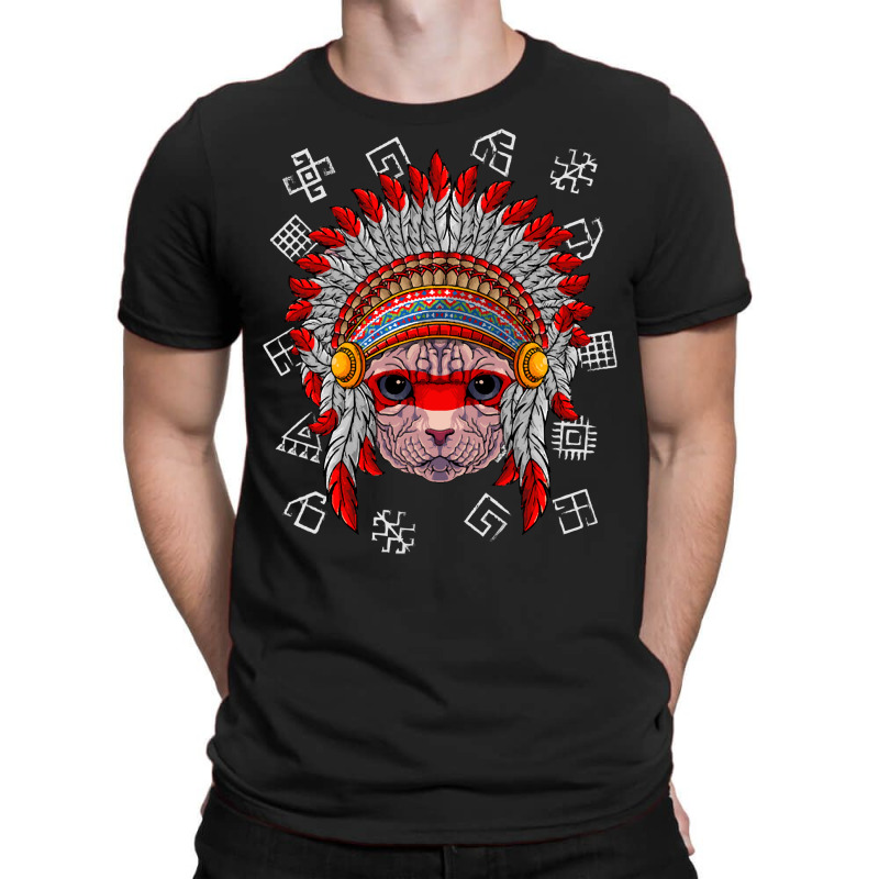 Indigenous Sphynx T  Shirt Indigenous Sphynx Native American Cat India T-Shirt by candlegoodwill | Artistshot