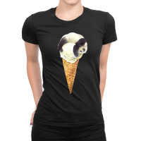 Panda On A Vanilla Ice Cream Cone T  Shirt Panda Cone Ice Cream T  Shi Ladies Fitted T-shirt | Artistshot