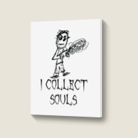 I Collect Souls Halloween Costume Word Design T Shirt Portrait Canvas Print | Artistshot