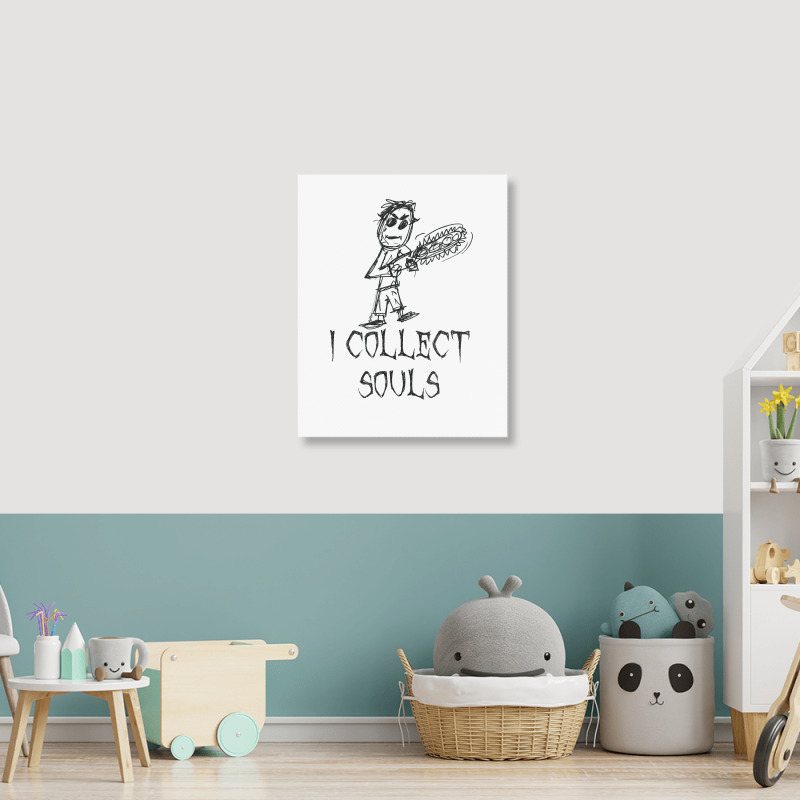 I Collect Souls Halloween Costume Word Design T Shirt Portrait Canvas Print | Artistshot