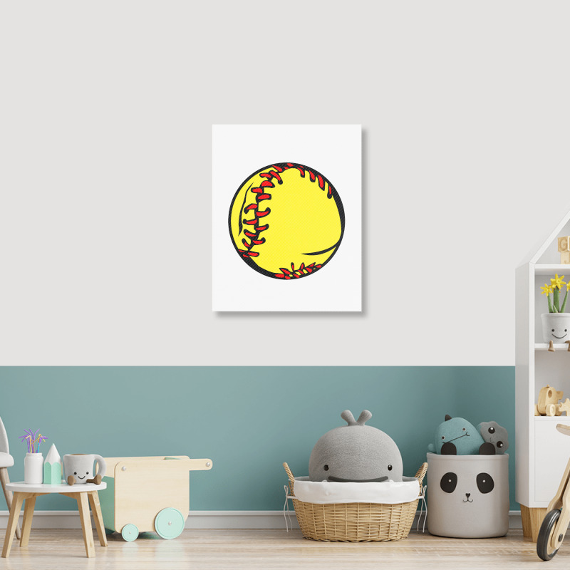 People's Republic Of Burlington Softball Portrait Canvas Print | Artistshot