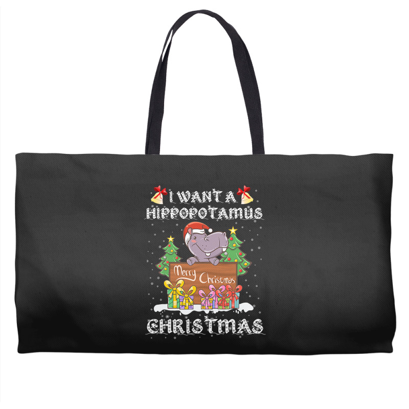 Hippopotamus I Want A Hippopotamus For Christmas Xmas Hippo 378 Hippo Weekender Totes | Artistshot