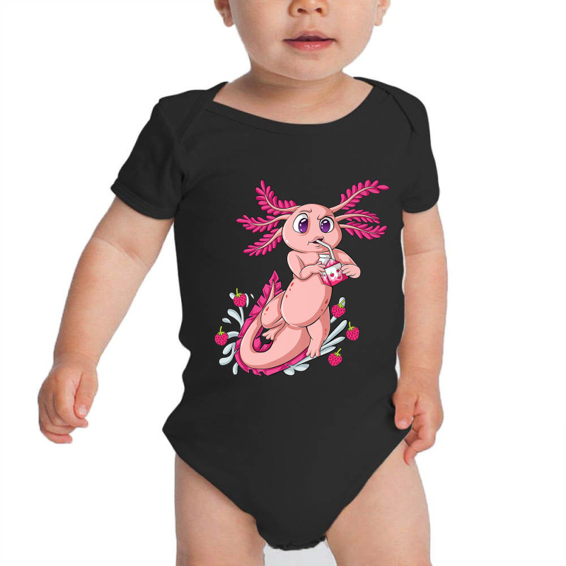 Axolotl Axolotl Pastel Strawberry Milk Shake Anime Goth Aesthetic Baby Bodysuit by criticizematter | Artistshot