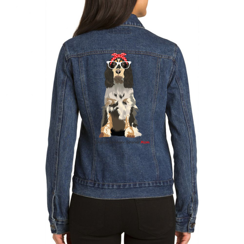 English Springer Spaniel Mom Retro Mothers Day Ladies Denim Jacket | Artistshot