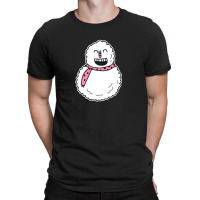 Snowman With Pink Polka Dots Scarf T-shirt | Artistshot