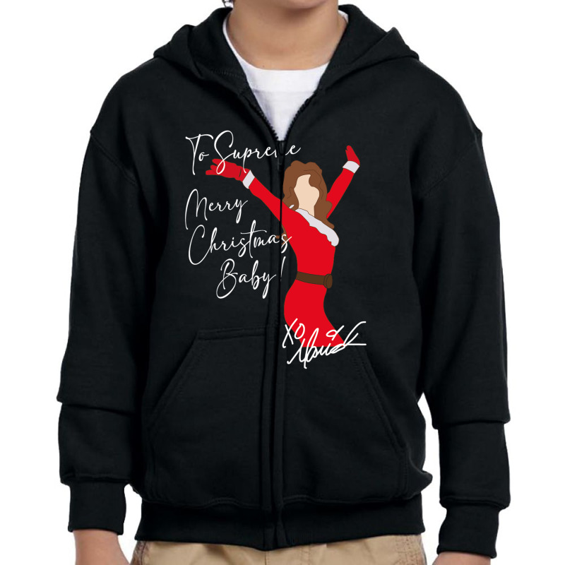 Mariah Carey Merry Christmas Baby White Youth Zipper Hoodie by coşkun | Artistshot