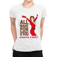 Mariah Carey All Want For Chrıstmas Is You Merry Christmas Ladies Fitted T-shirt | Artistshot