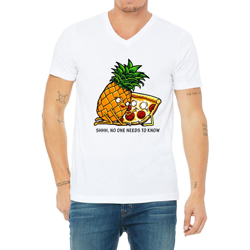 Pizza And Pineapple V-Neck Tee by frizidan | Artistshot