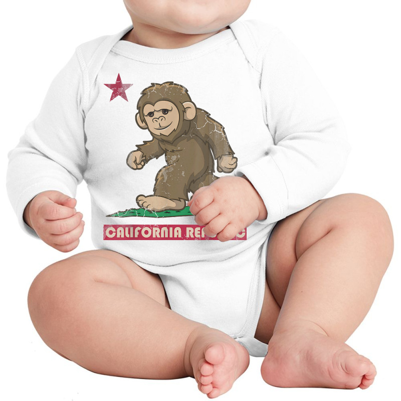 California Republic Bigfoot Flag Sasquatch Squatch Funny T Shirt Long Sleeve Baby Bodysuit by nycerecoverdell | Artistshot