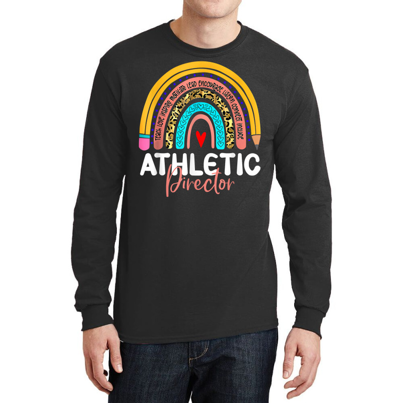 Athletic Director Leopard Rainbow Back To School Sport Coach T Shirt Long Sleeve Shirts | Artistshot