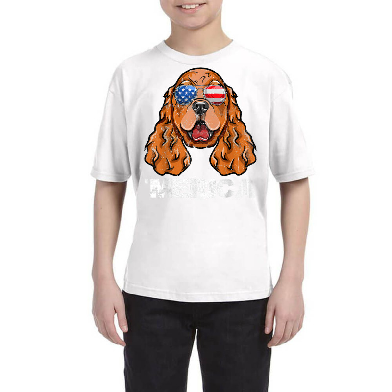 Cocker Spaniel Sunglasses American Usa Flag 4th Of July T Shirt Youth Tee by maionexzweddel1i | Artistshot