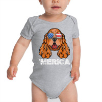 Cocker Spaniel Sunglasses American Usa Flag 4th Of July T Shirt Baby Bodysuit | Artistshot