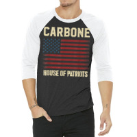 Carbone Last Name Surname American Flag Family T Shirt 3/4 Sleeve Shirt | Artistshot