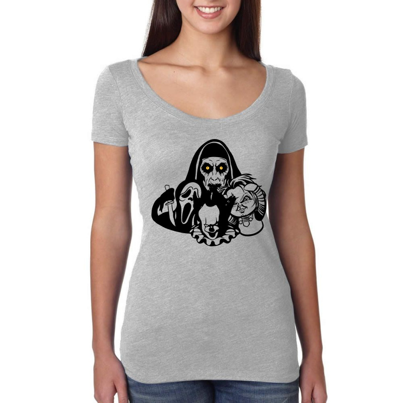 Horror Characters Women's Triblend Scoop T-shirt by autlu2024 | Artistshot