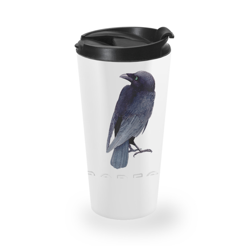 Bodega Bay Crow, Corvid, Raven Lovers, Birders Souvenir Raglan Basebal Travel Mug | Artistshot