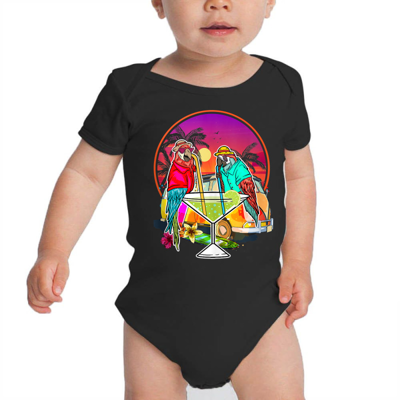 Tropical Summer Vacation Birds  Parrots Drinking Margarita Tank Top Baby Bodysuit by bhuvanseeliger | Artistshot