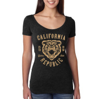 California Republic. Golden State California Grizzly Bear T Shirt Women's Triblend Scoop T-shirt | Artistshot