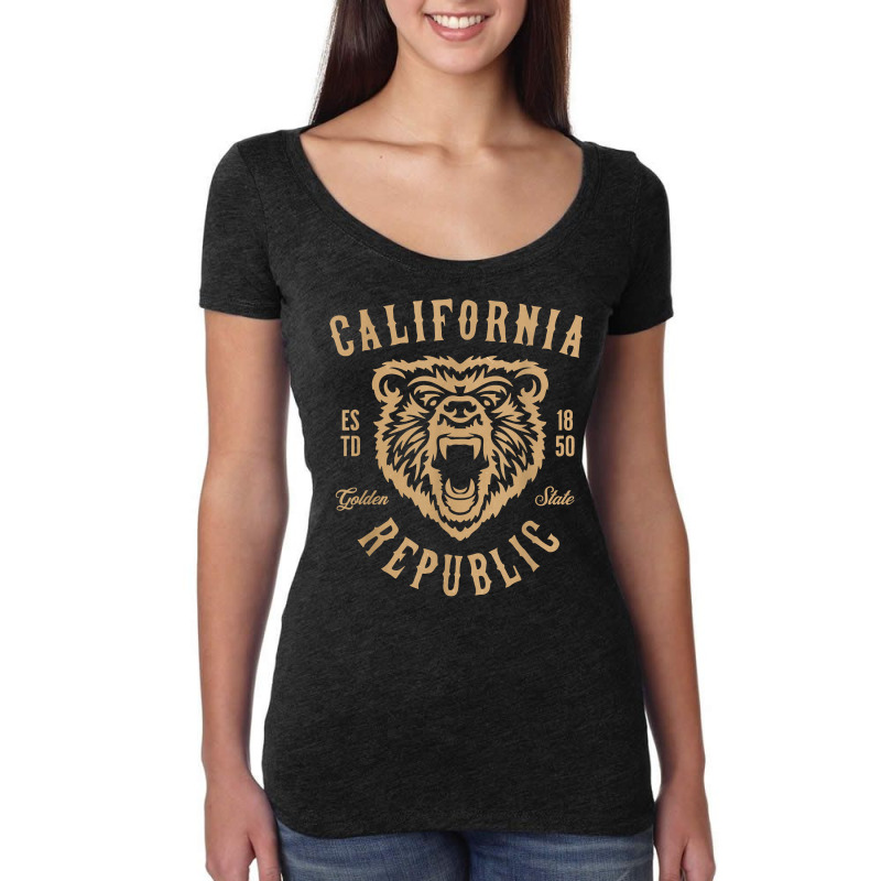 California Republic. Golden State California Grizzly Bear T Shirt Women's Triblend Scoop T-shirt by mikidicosmo | Artistshot