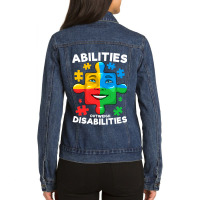 Abilities Outweigh Disabilities Autism Awareness Inspiring Ladies Denim Jacket | Artistshot