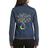 Accept Understand Love Flower Autism Awareness Day Ladies Denim Jacket | Artistshot