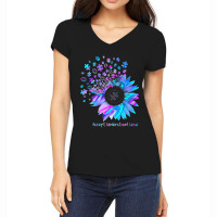 Accept Understand Love Sunflower Funny Autism Awareness Women's V-neck T-shirt | Artistshot