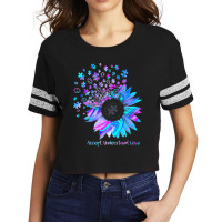 Accept Understand Love Sunflower Funny Autism Awareness Scorecard Crop Tee | Artistshot