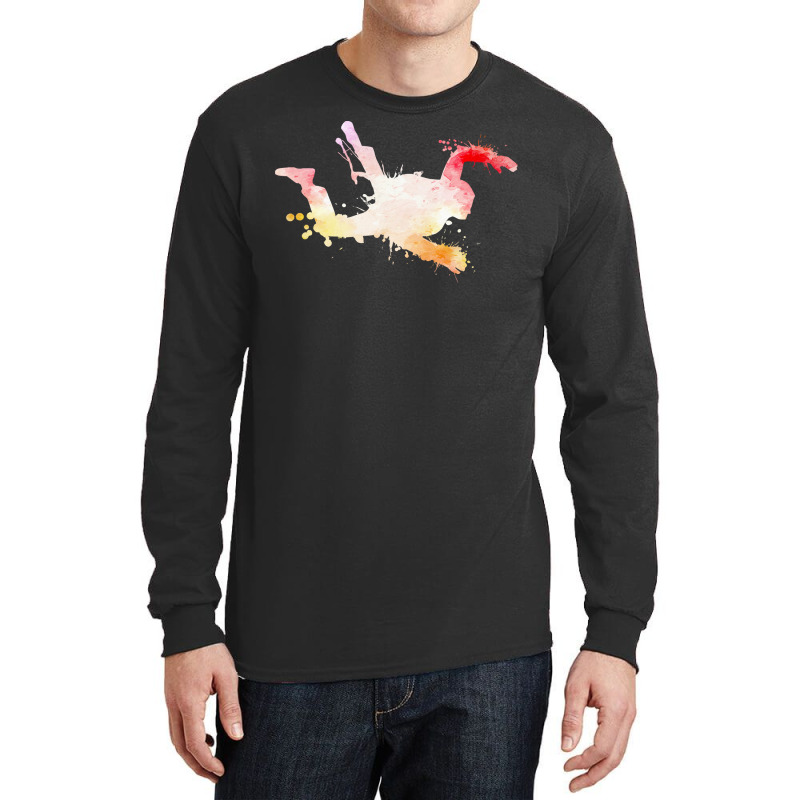 Sky Diving Sport Watercolor T  Shirt Sky Diving Sport Watercolor Art G Long Sleeve Shirts by routskeleton | Artistshot