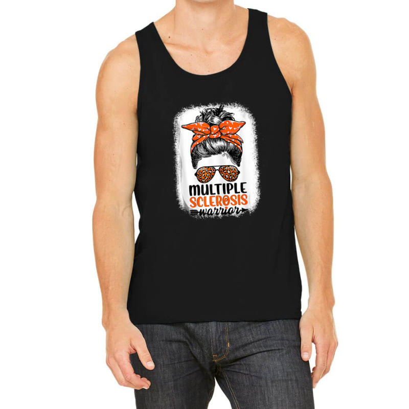 Womens Ms Warrior Messy Bun Leopard Multiple Sclerosis Awareness Tank Top | Artistshot