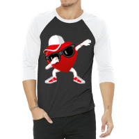 Funny Valentines Day Dabbing Heart For Kids Adults Valentine 3/4 Sleeve Shirt | Artistshot