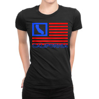 Patriotic California Republic Usa Flag Art Cali Local Map Tank Top Ladies Fitted T-shirt | Artistshot