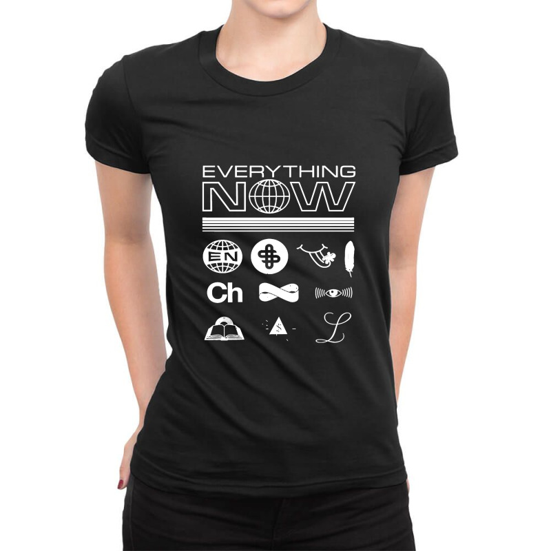 Arcade Fire Everything Now Ladies Fitted T-Shirt by drawmearobot | Artistshot