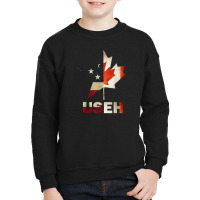 Useh Leaf Canadian American Flag Shirt Canada Usa Flag Gift Youth Sweatshirt | Artistshot