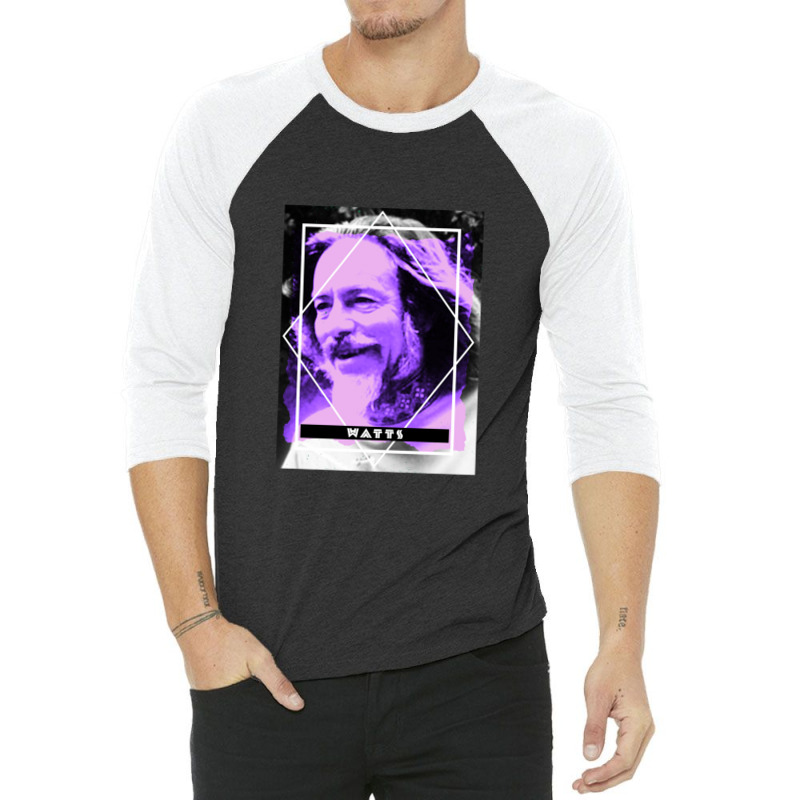 Alan Watts Glitch Aesthetic 3/4 Sleeve Shirt | Artistshot